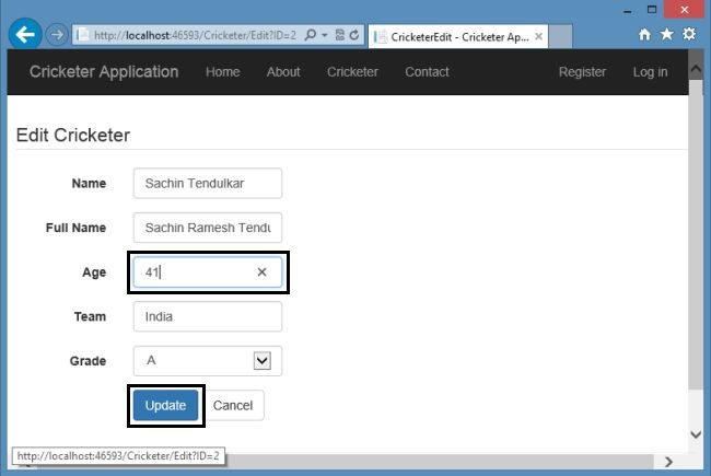 Updating Record in Web Forms